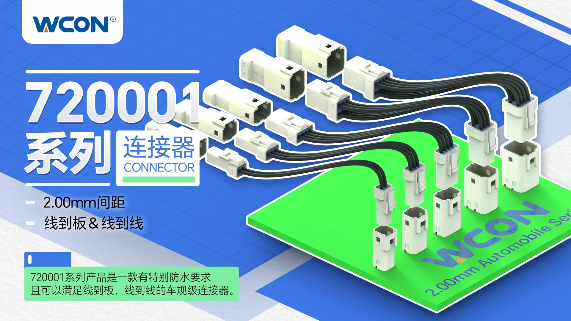 720001系列汽车级乐动在线登录器：体积小，防护等级高